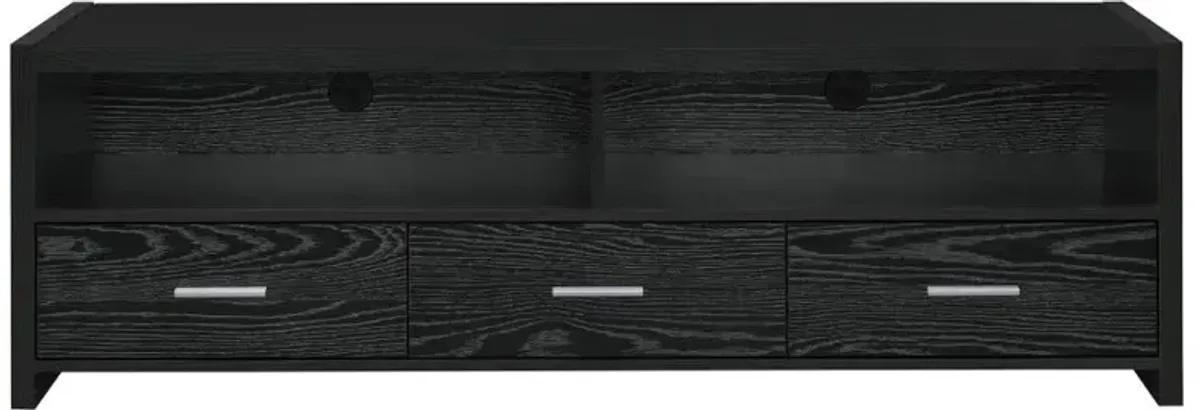 Alton 62" 3-drawer TV Console Black Oak