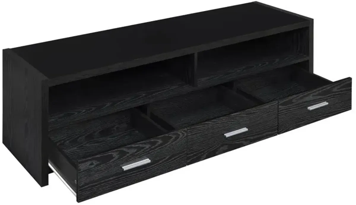 Alton 62" 3-drawer TV Console Black Oak