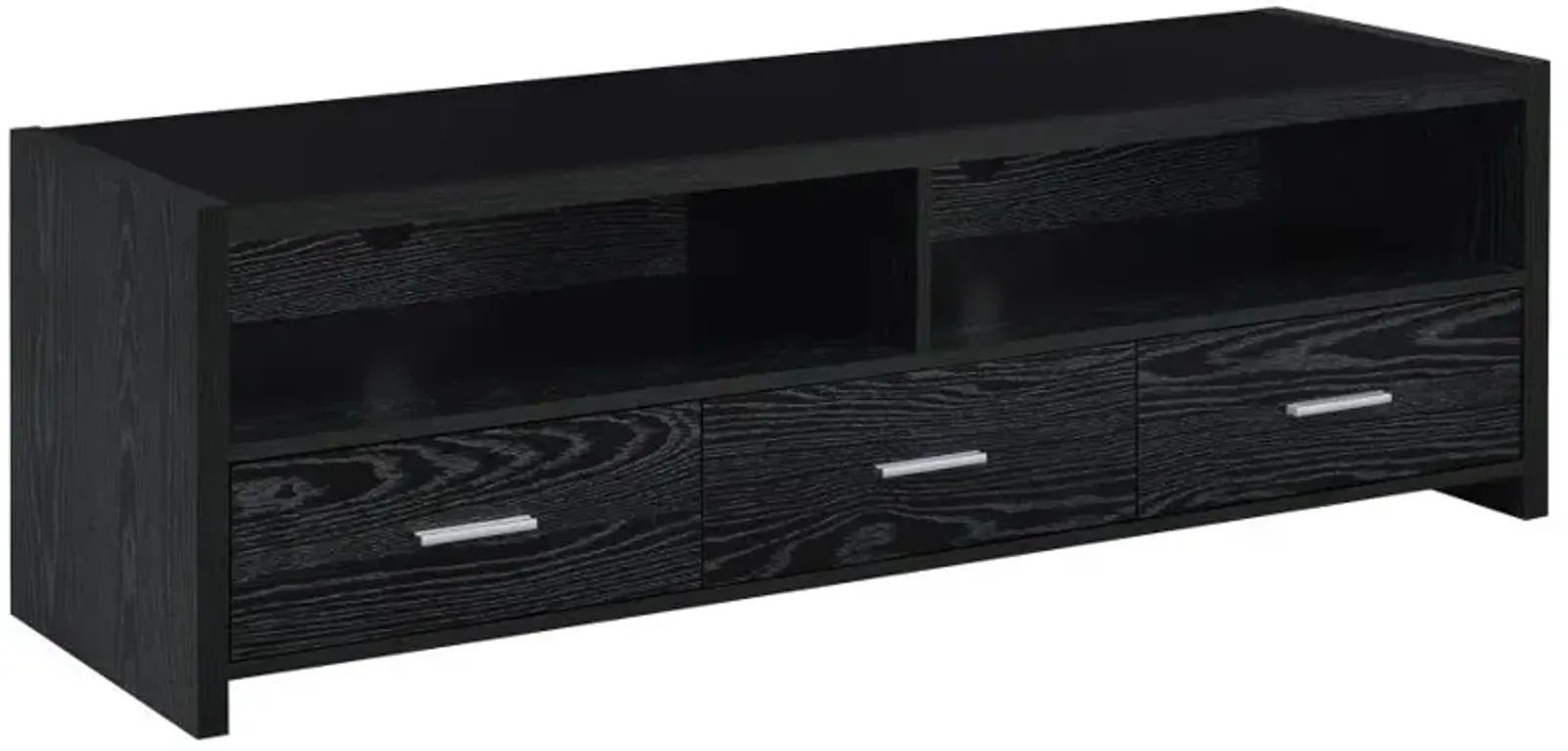 Alton 62" 3-drawer TV Console Black Oak