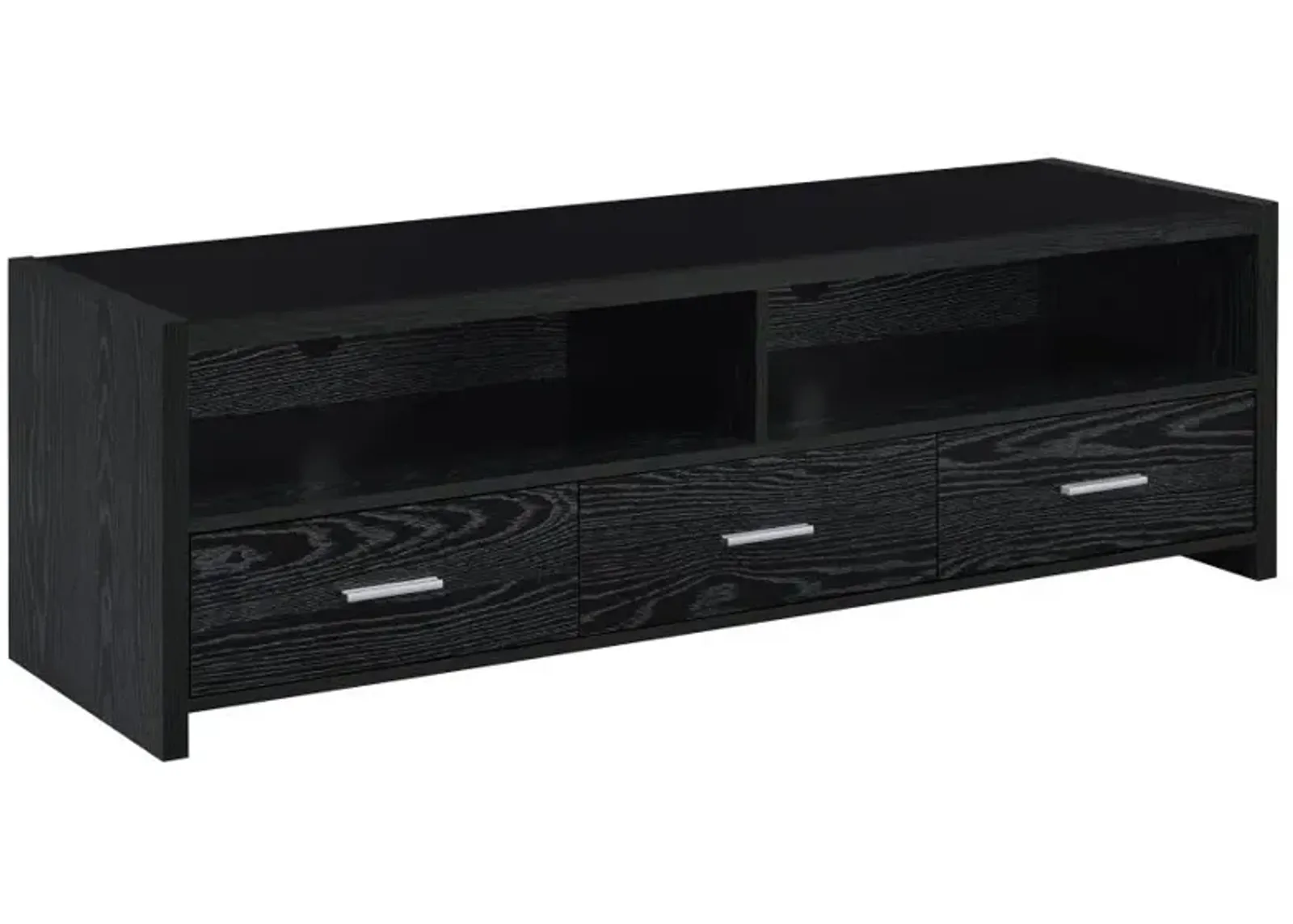 Alton 62" 3-drawer TV Console Black Oak