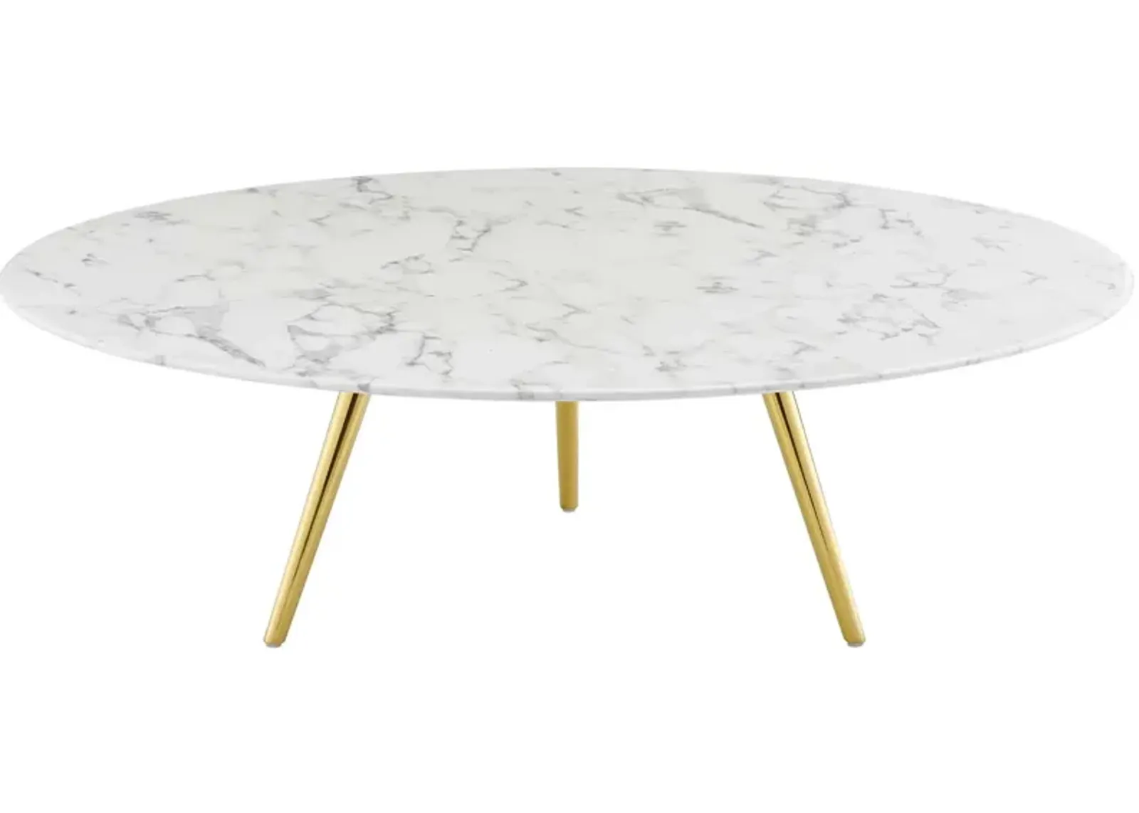 Lippa 47" Round Artificial Marble Coffee Table with Tripod Base