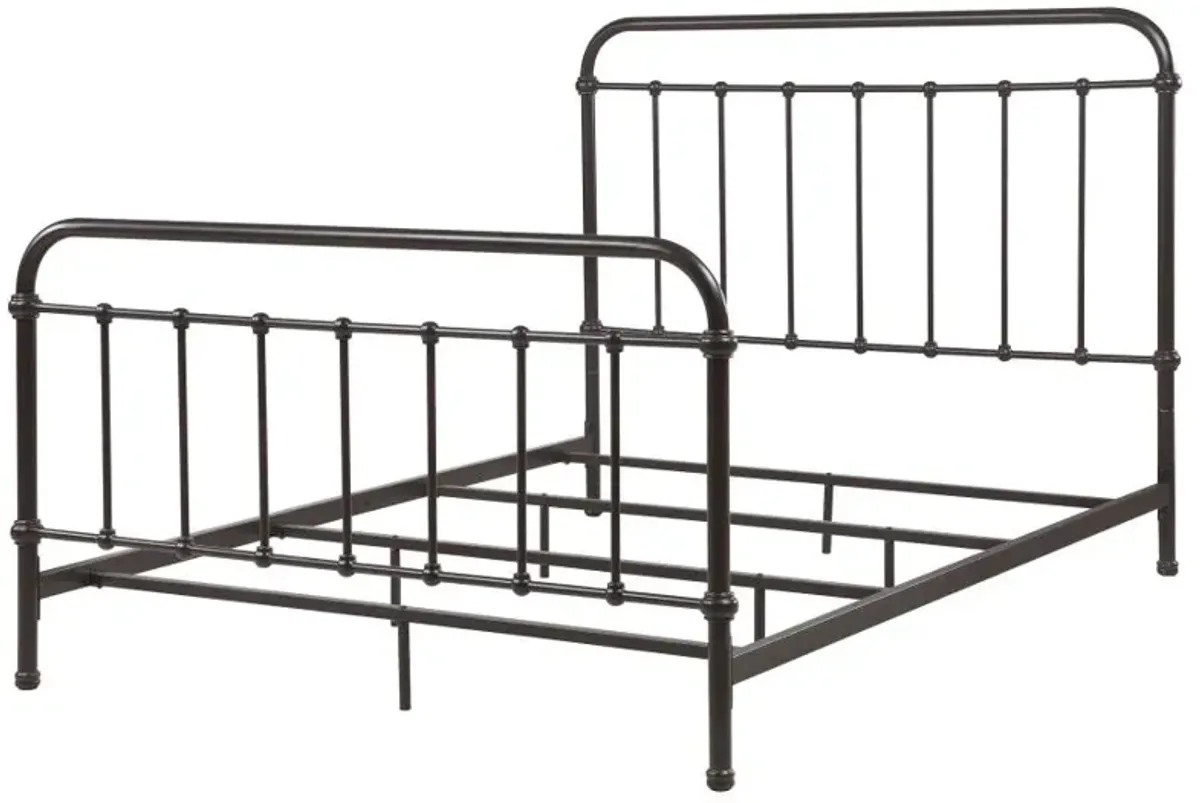 Livingston California King Panel Metal Bed Dark Bronze