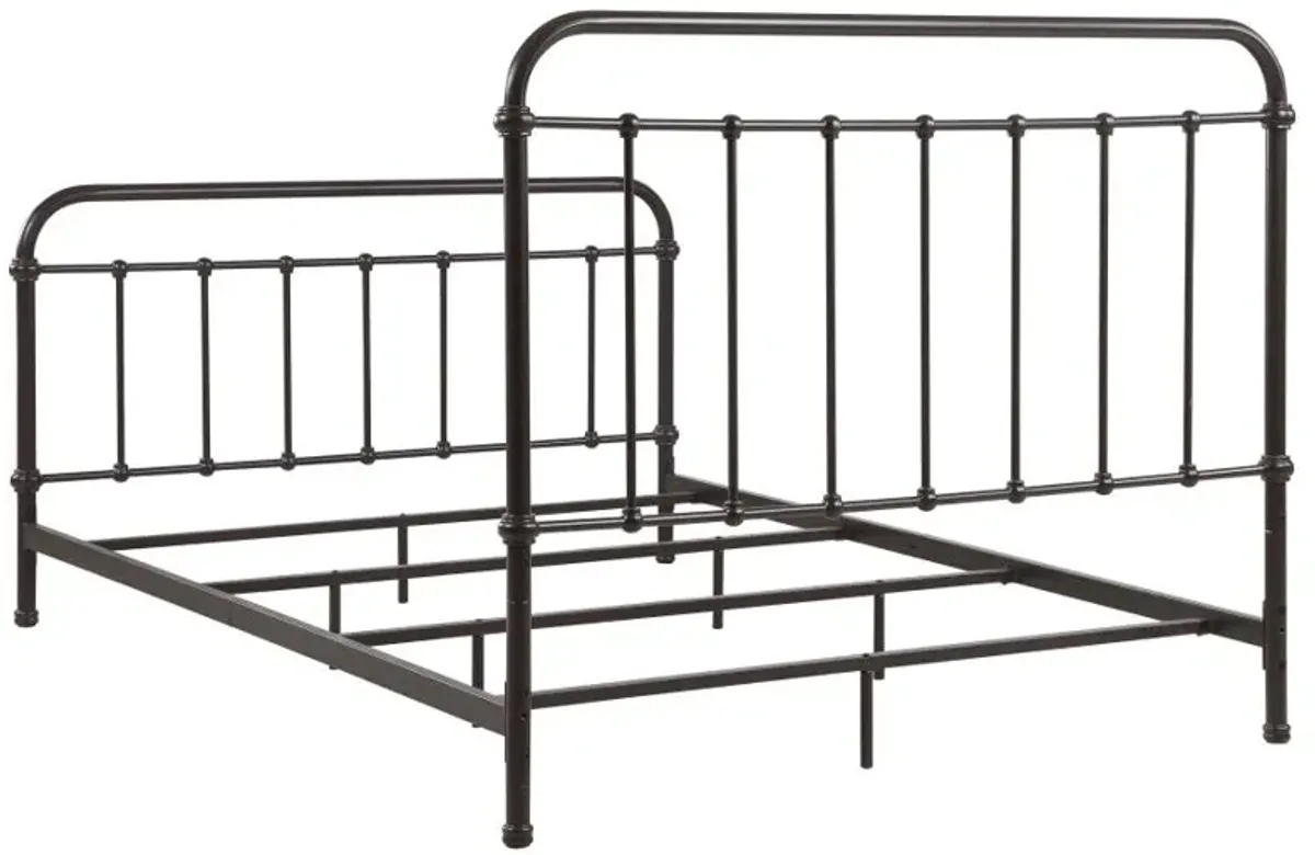 Livingston California King Panel Metal Bed Dark Bronze