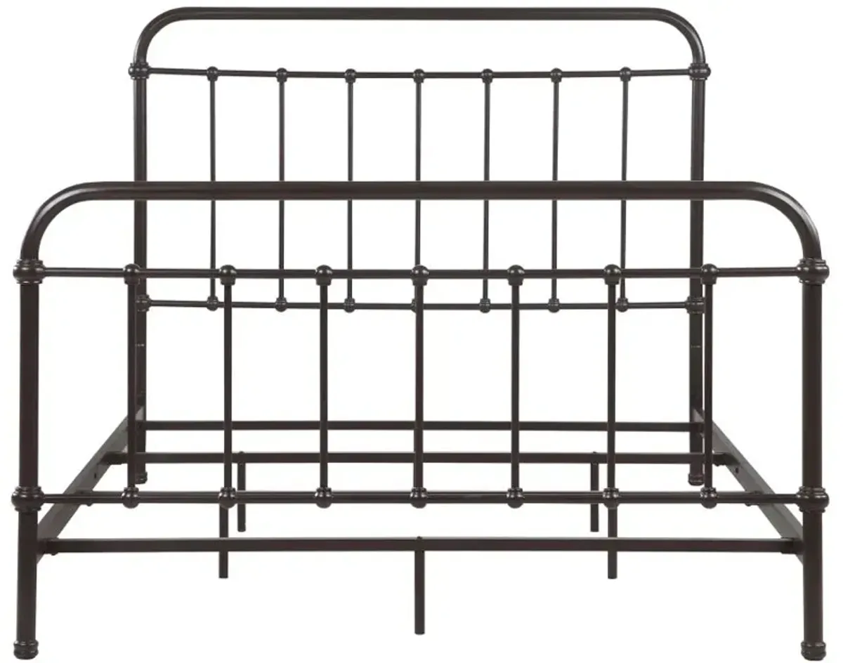 Livingston California King Panel Metal Bed Dark Bronze