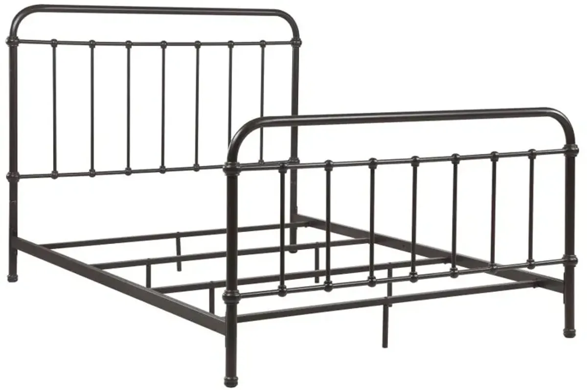 Livingston California King Panel Metal Bed Dark Bronze