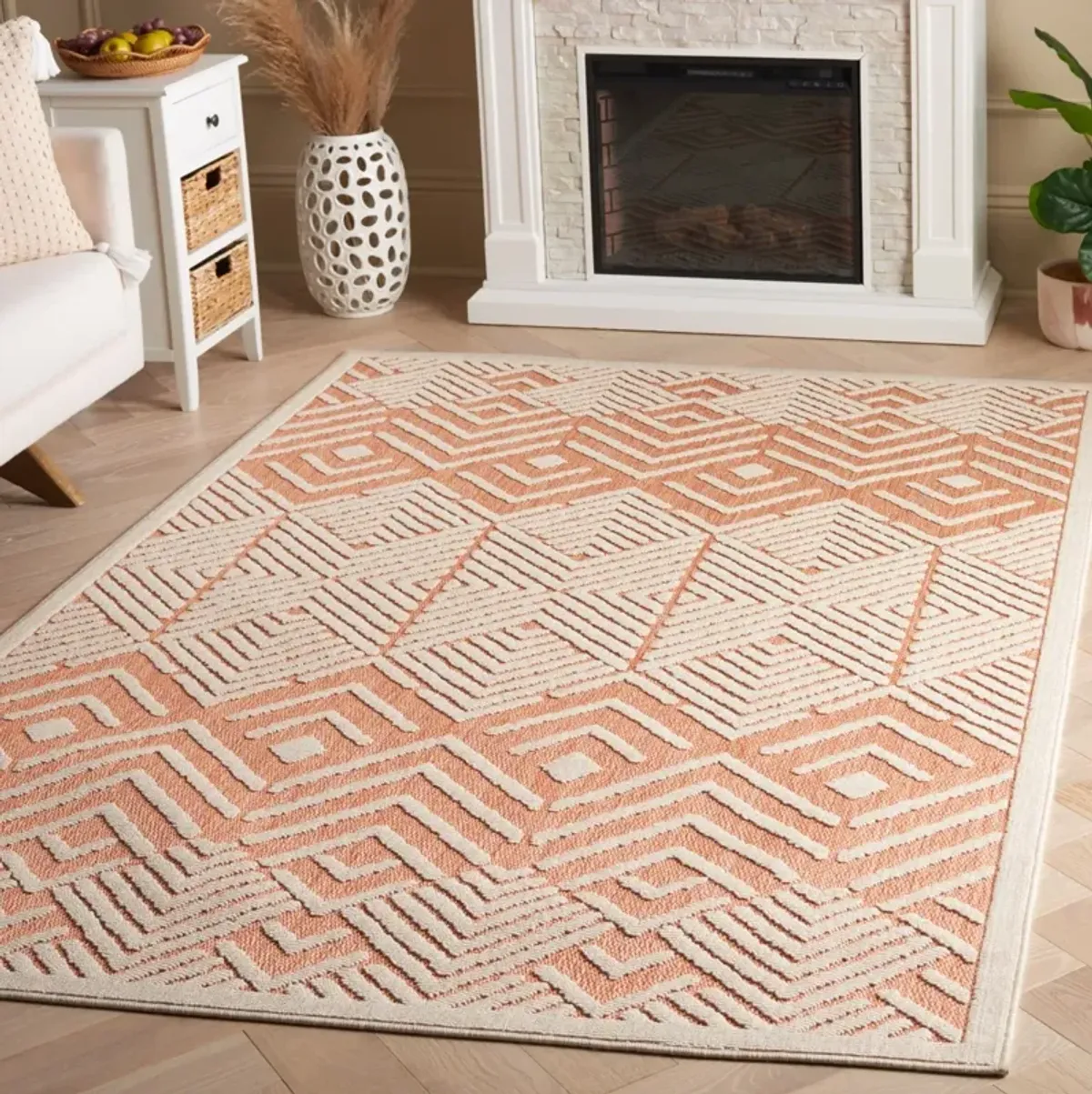 MILOS 104 RUST  9' x 12' Large Rectangle Rug