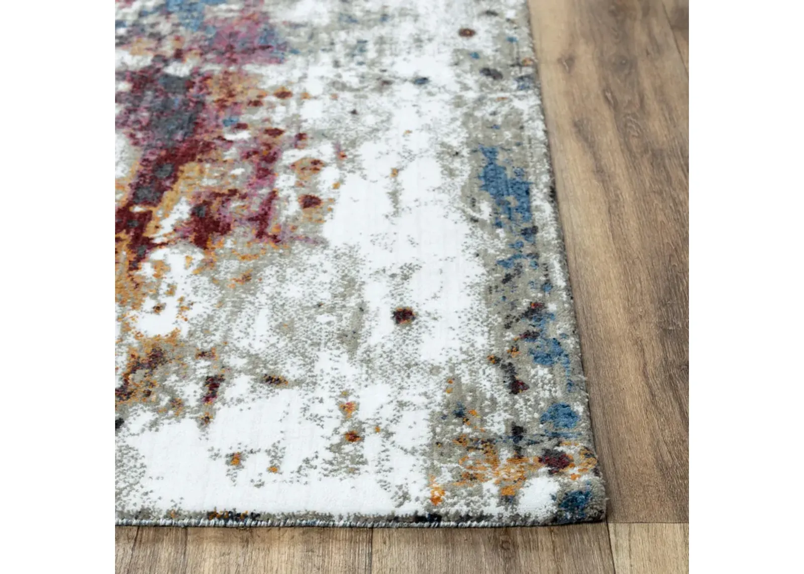 Signature Cream/Blue  Recycled Polyester 2'6" x 8' Runner Rug