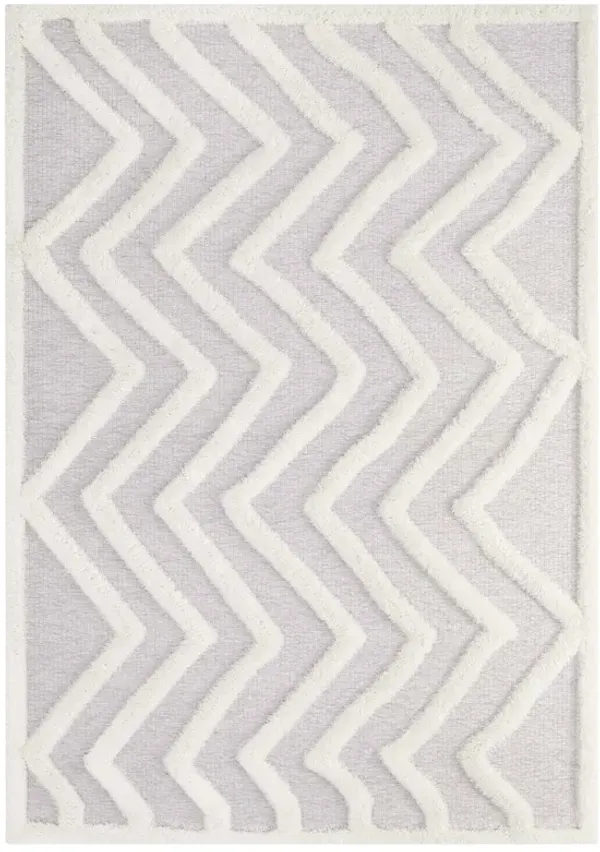 Whimsical Pathway Abstract Chevron 5x8 Shag Area Rug