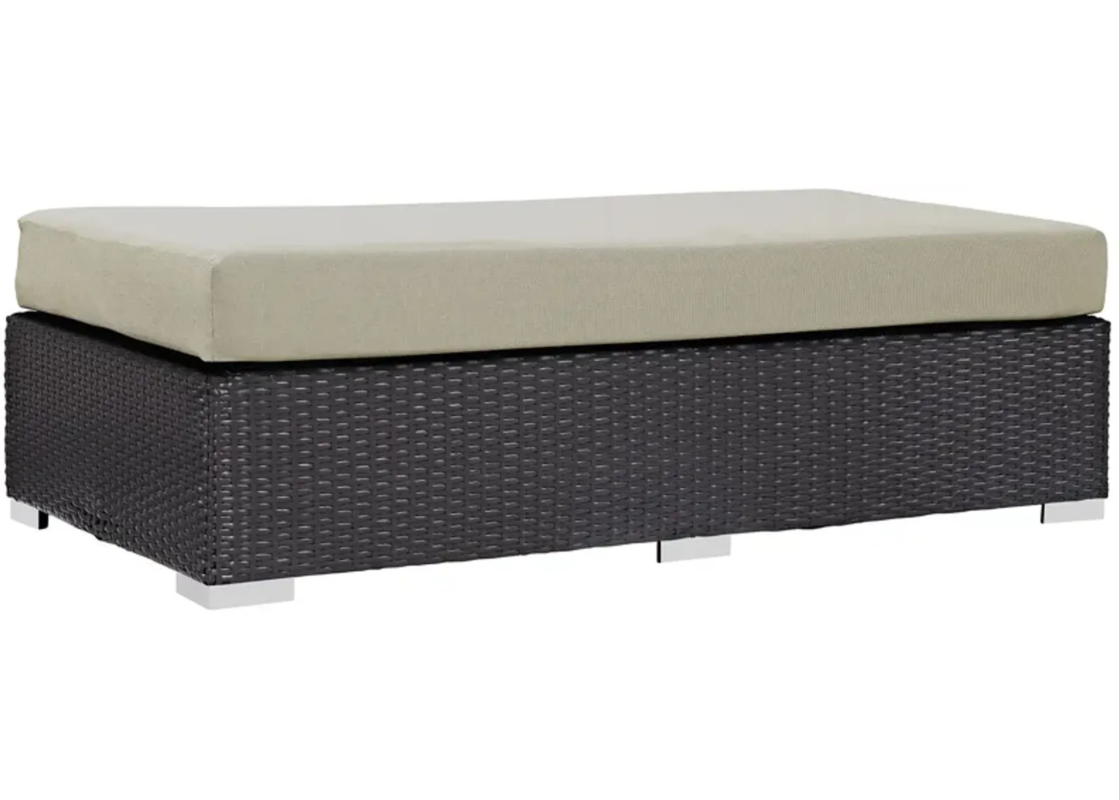 Convene Outdoor Patio Fabric Rectangle Ottoman