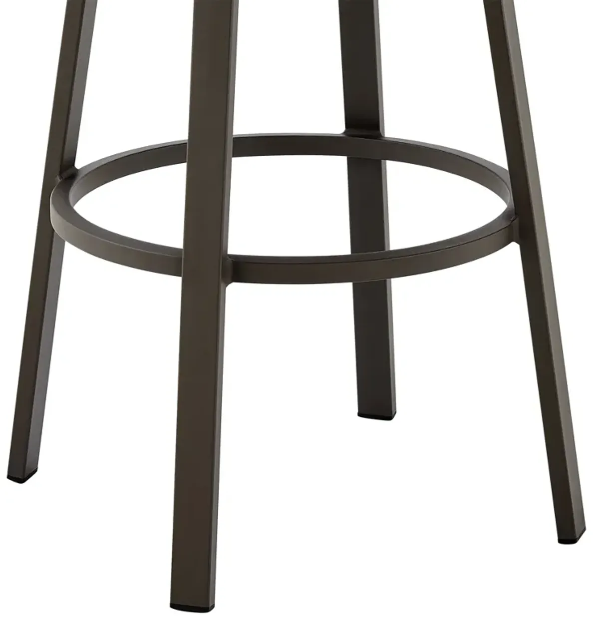 Don 30" Outdoor Patio Swivel Bar Stool in Brown Aluminum with Cushions