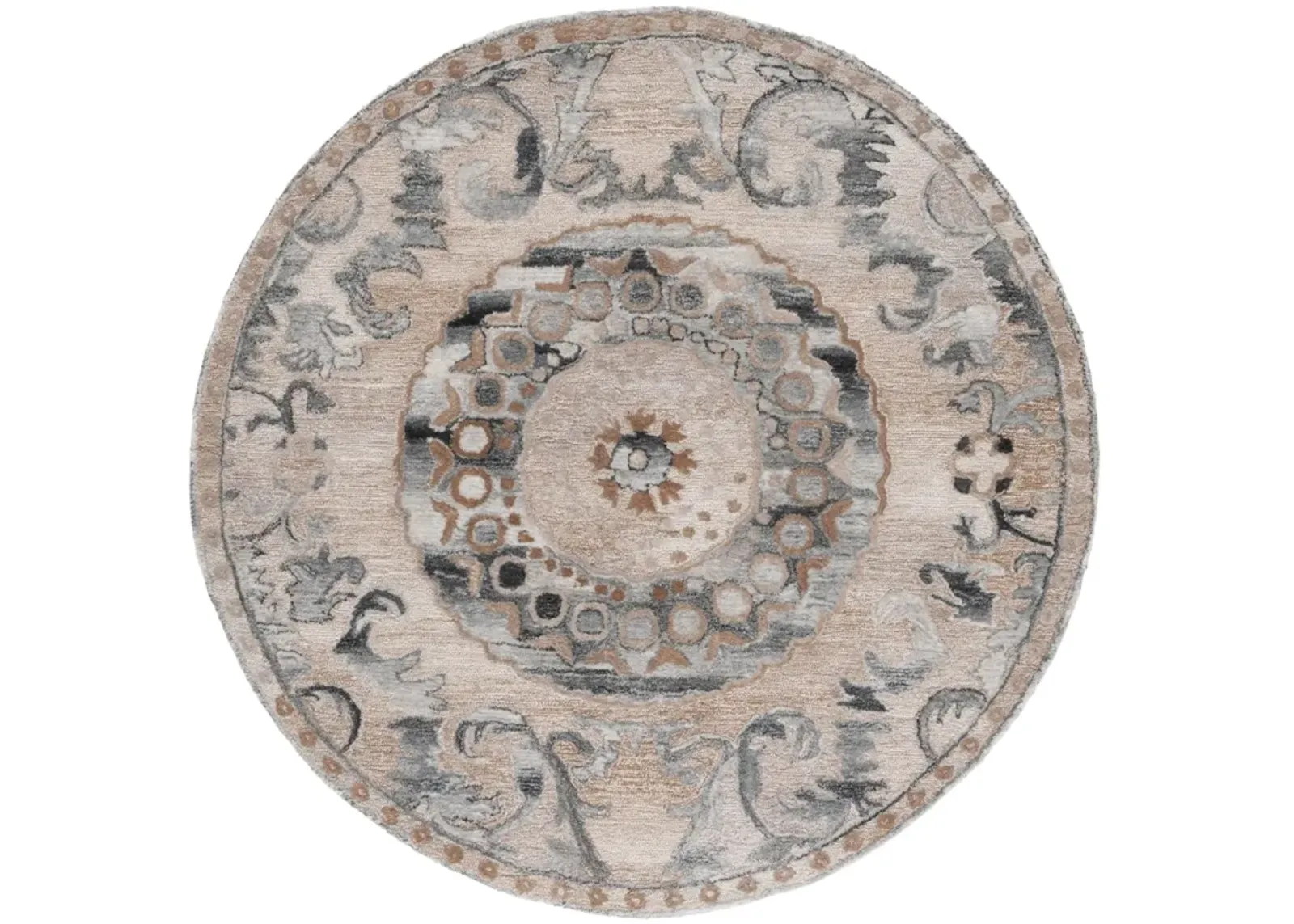 ANATOLIA 404 LIGHT BROWN  6' x 6' Round Round Rug