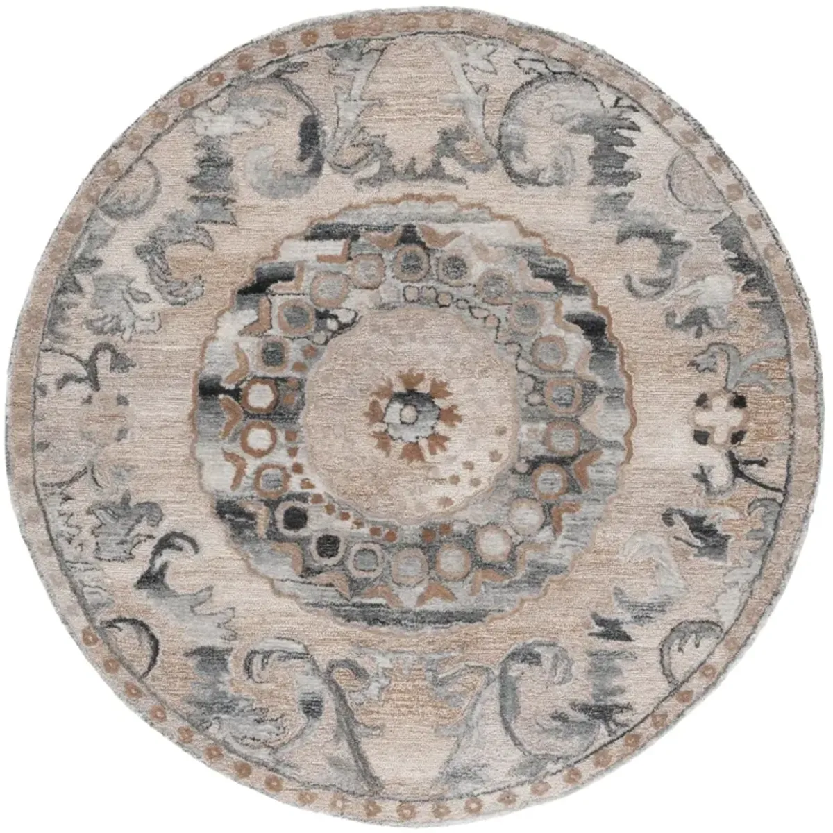 ANATOLIA 404 LIGHT BROWN  6' x 6' Round Round Rug