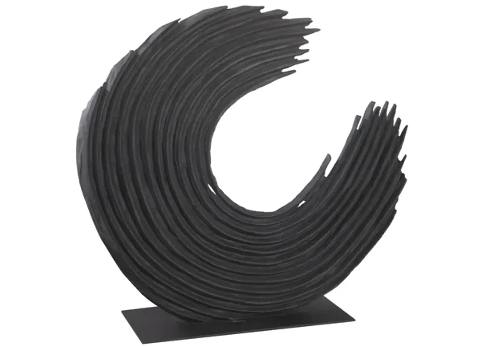 Swoop Tabletop Sculpture, Black Wood, Large