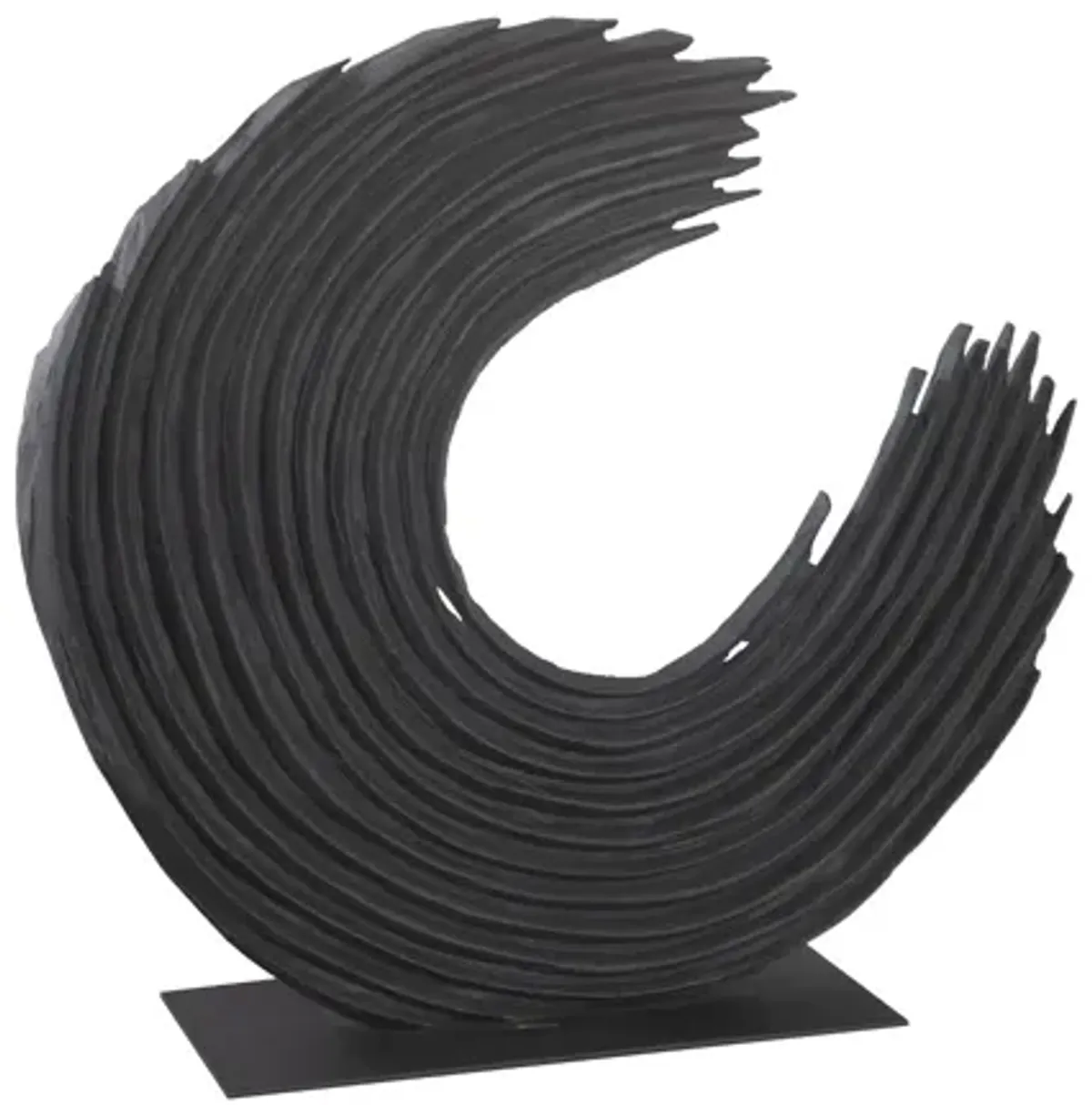 Swoop Tabletop Sculpture, Black Wood, Large