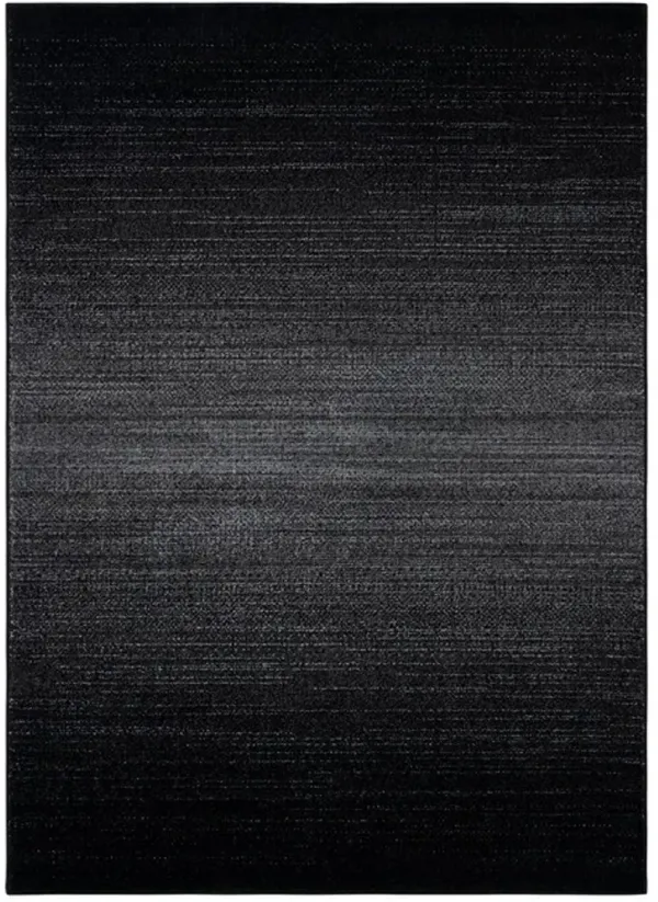 Adirondack Contemporary Black / Grey 6' X 6' Round Powerloomed Rug