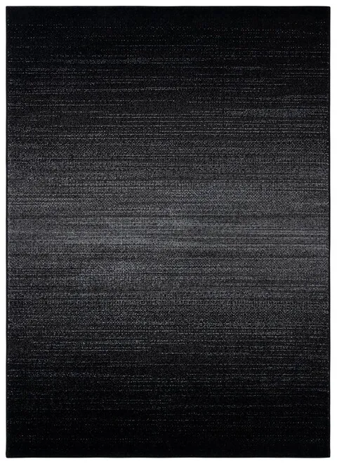 Adirondack Contemporary Black / Grey 6' X 6' Round Powerloomed Rug