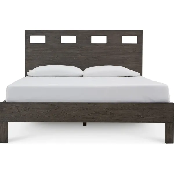 Riva King-Size Platform Bed In Sharkskin