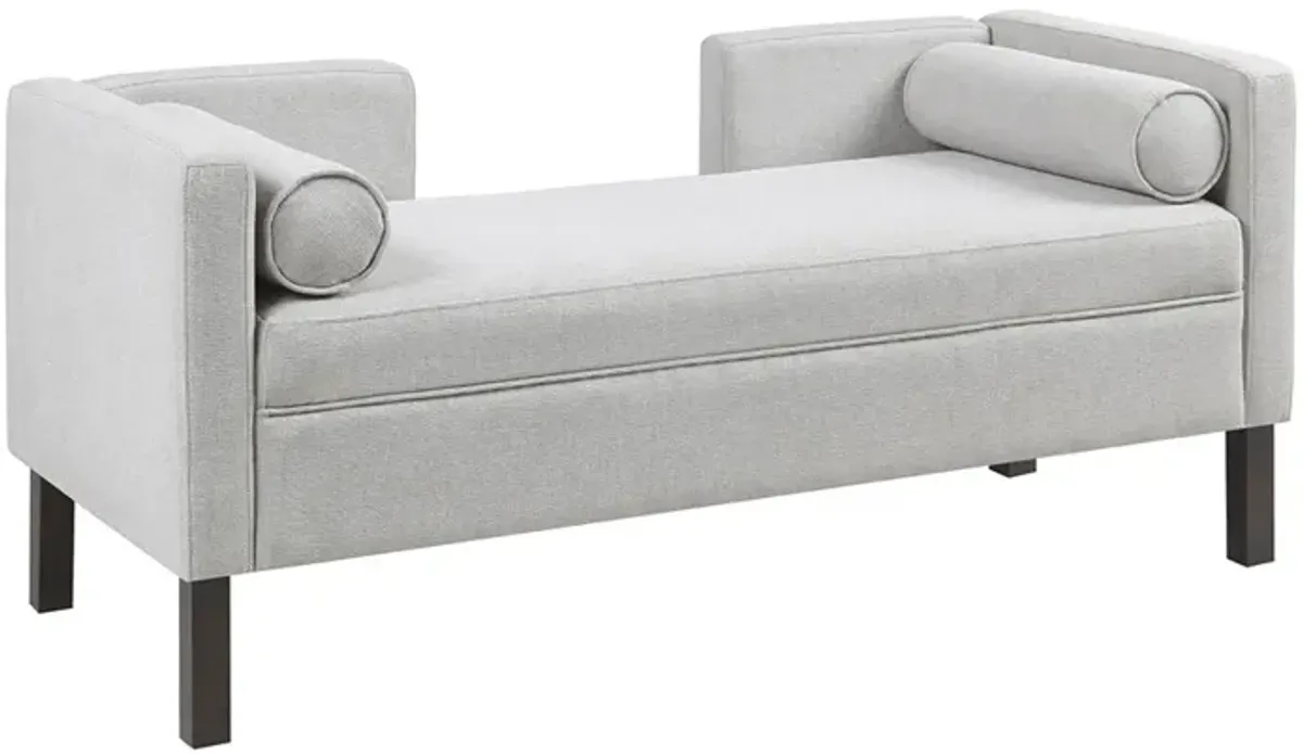 Madison Park Bradford Gray Upholstered Accent Bench