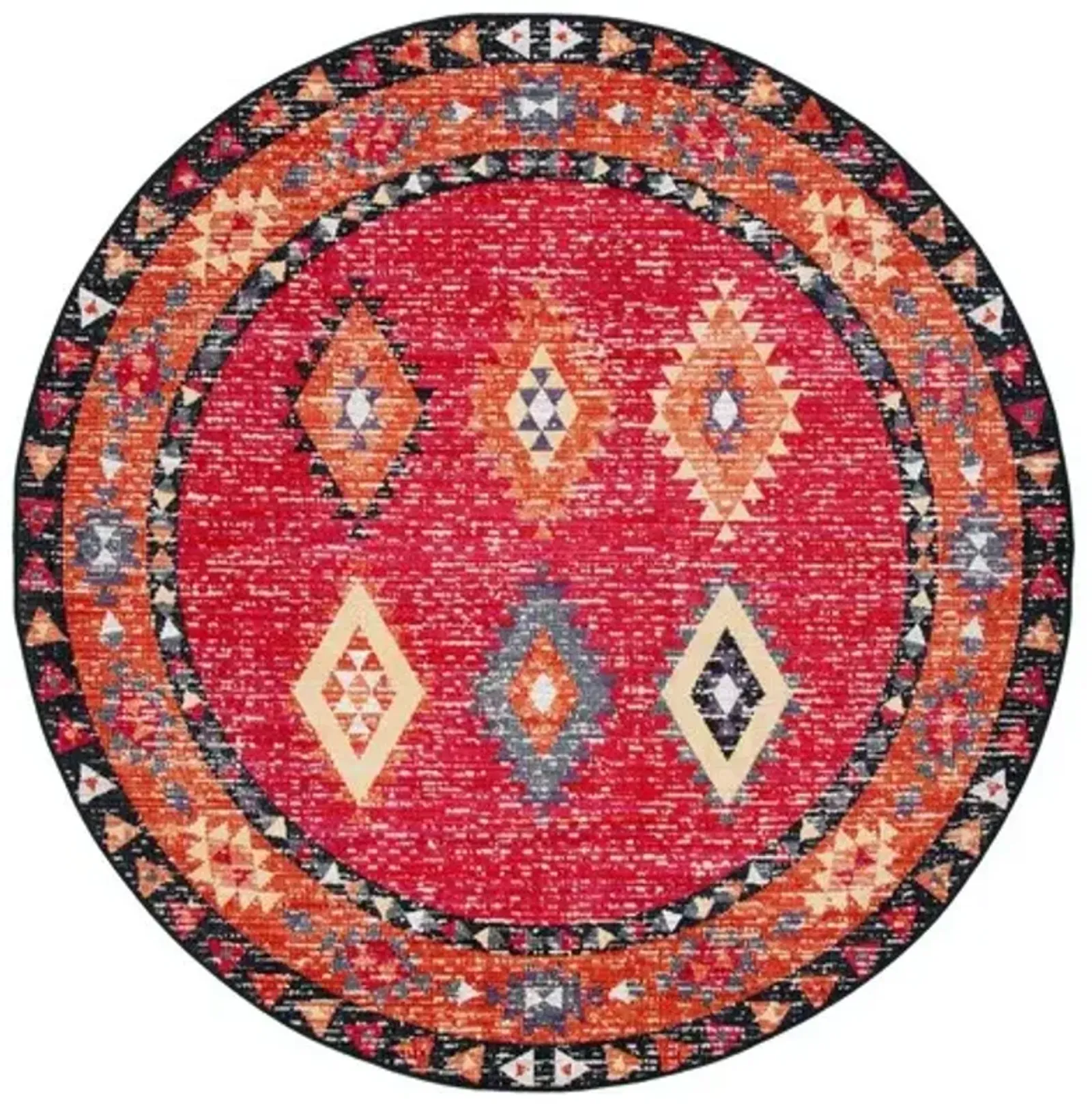 MONTAGE Collection MTG201Q-7R Red / Black 6'-7" X 6'-7" Round