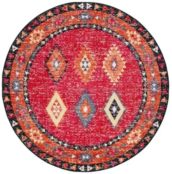 MONTAGE Collection MTG201Q-7R Red / Black 6'-7" X 6'-7" Round