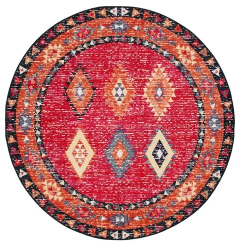 MONTAGE Collection MTG201Q-7R Red / Black 6'-7" X 6'-7" Round