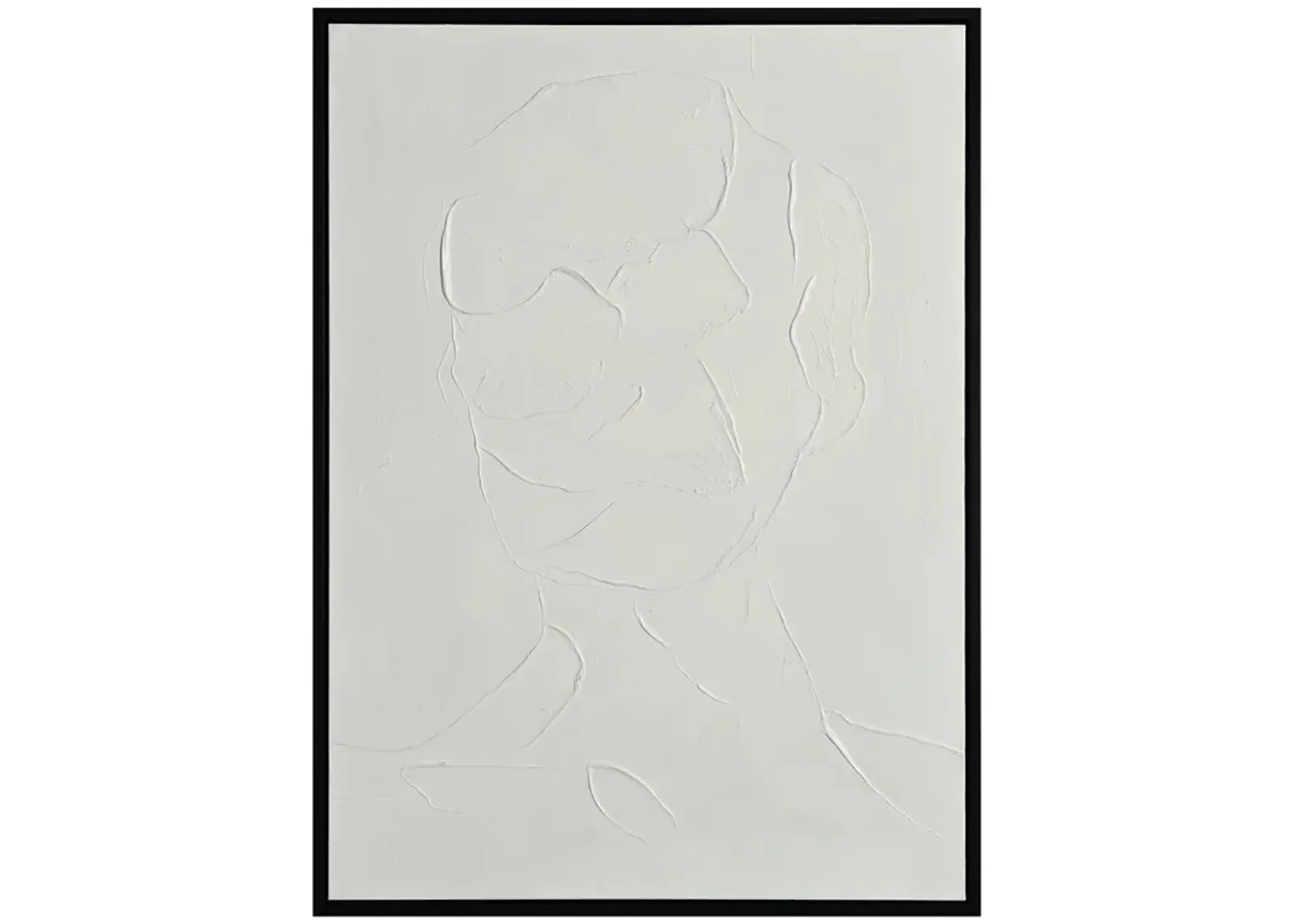 36x48 Abstract Face On Canvas, White