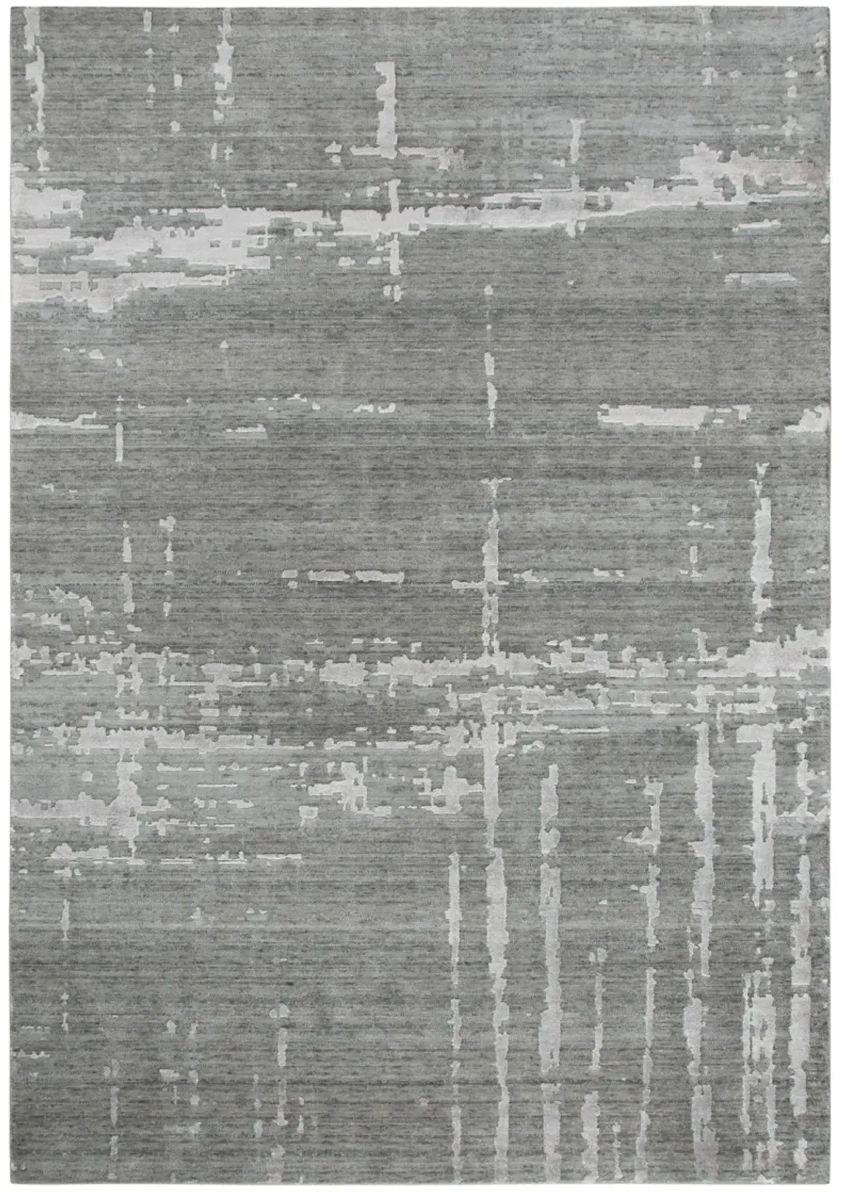 Artistry Gray Abstract NZ Wool/Tencel Blend 2' x 3'  Rectangle Rug