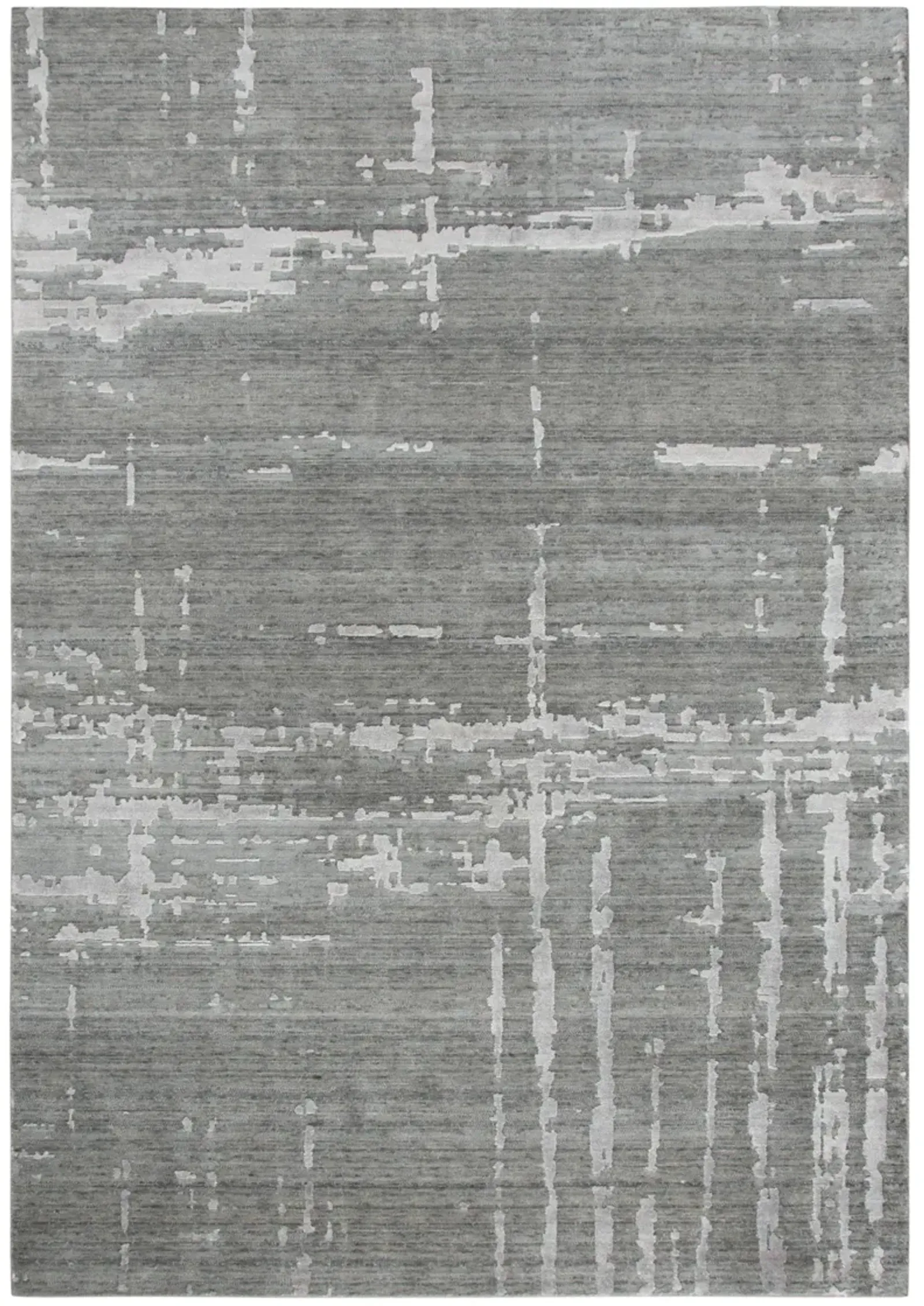 Artistry Gray Abstract NZ Wool/Tencel Blend 2' x 3'  Rectangle Rug