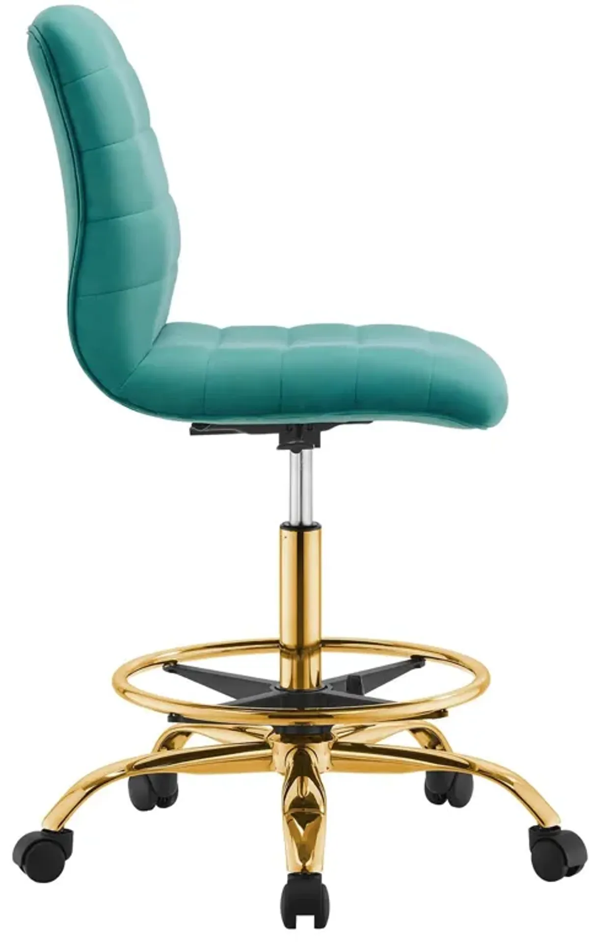 Ripple Armless Performance Velvet Drafting Chair