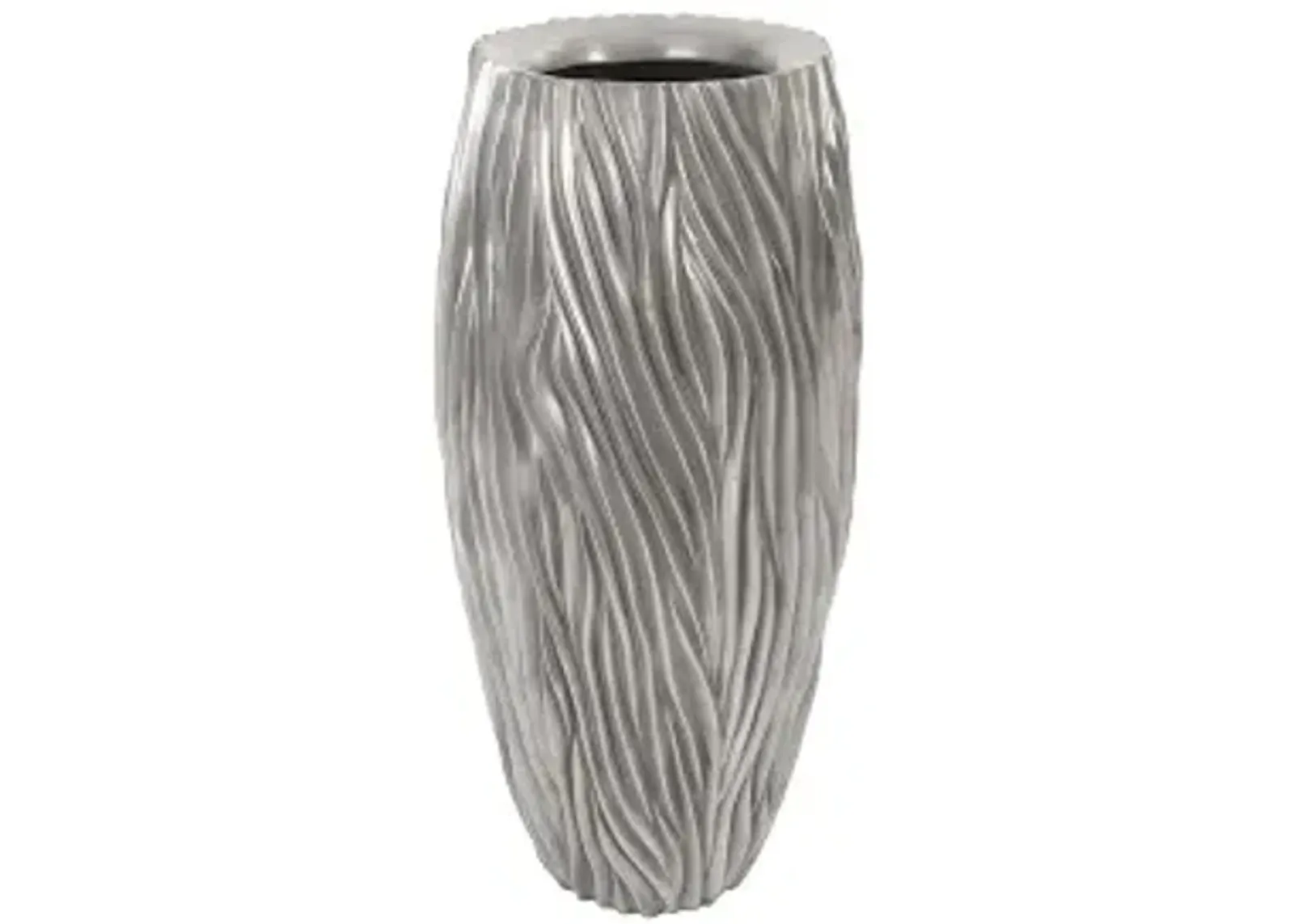 alon planter, polished aluminium