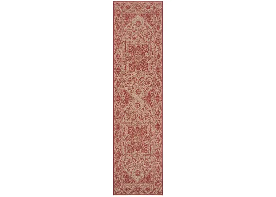 LINDEN 139 Collection LND139Q-212 Red / Creme 2'-2" X 12'