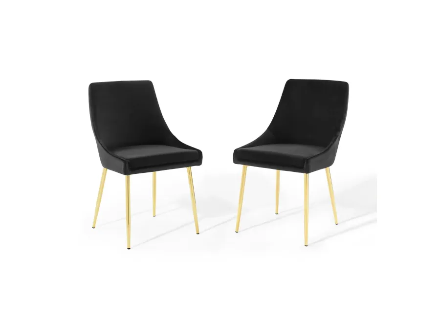 Viscount Performance Velvet Dining Chairs - Set of 2