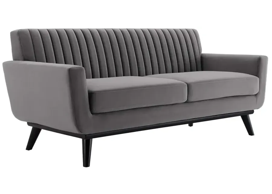 Engage Channel Tufted Performance Velvet Loveseat