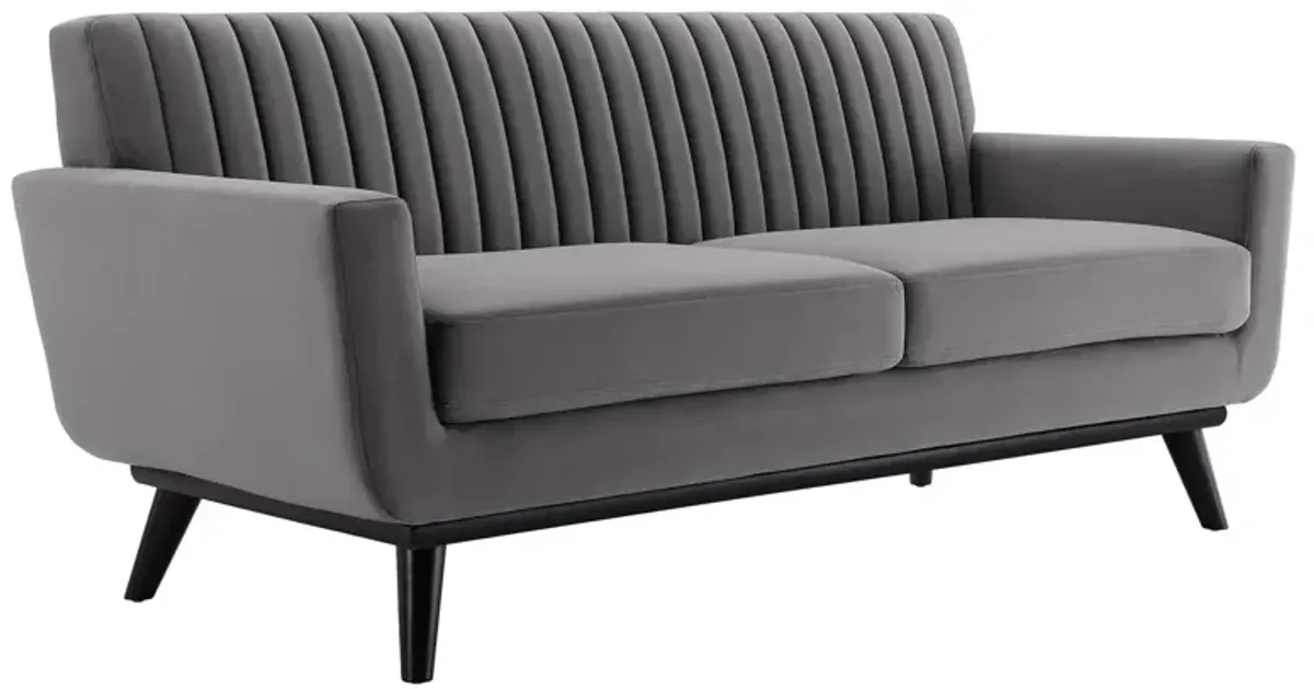 Engage Channel Tufted Performance Velvet Loveseat