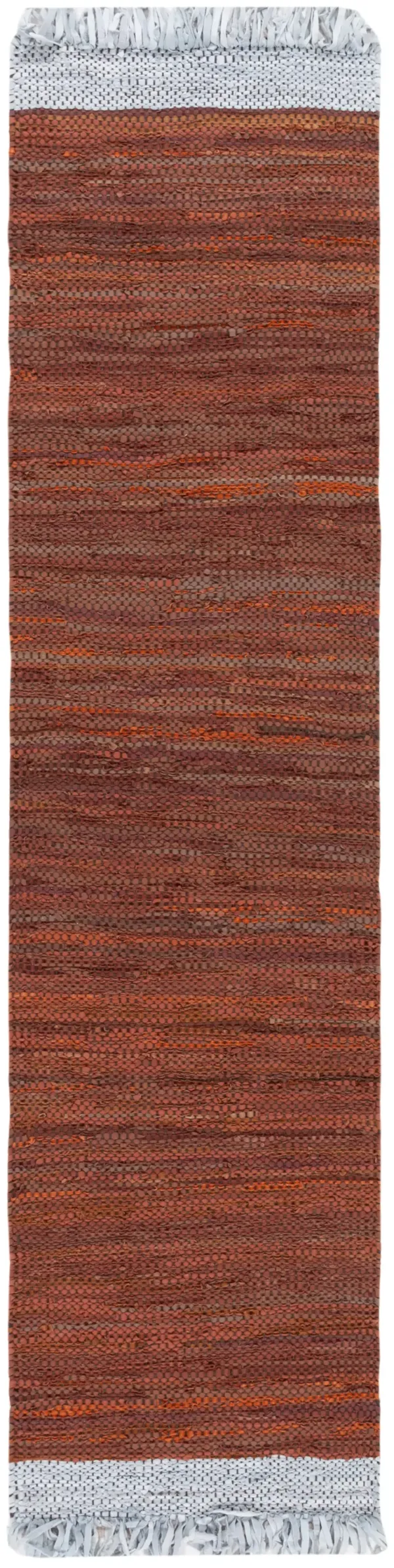 VINTAGE LEATHER Hand Woven 2'-3' x 9' runner