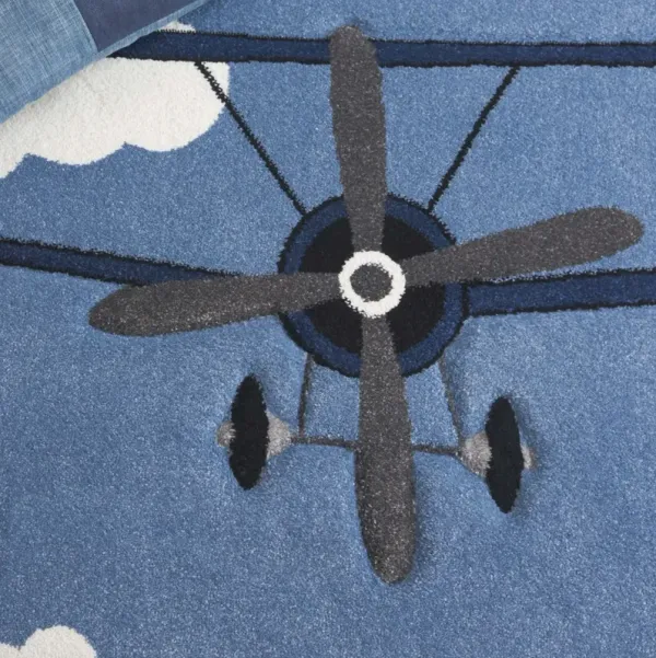 CAROUSEL KIDS 137 BLUE  5'-3' x 5'-3' Square Square Rug