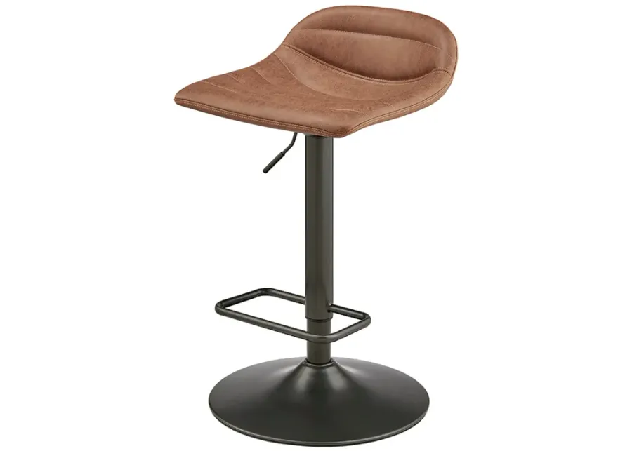 Koa KD PU Gaslift Swivel Bar Stool, Umber Brown 