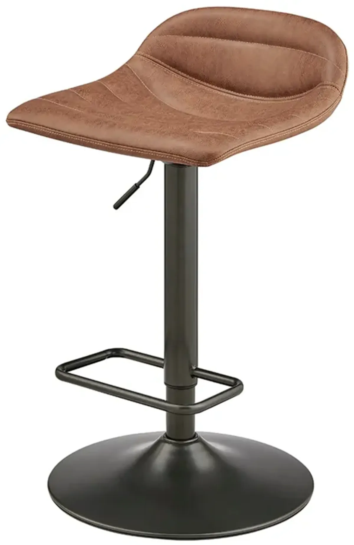 Koa KD PU Gaslift Swivel Bar Stool, Umber Brown 