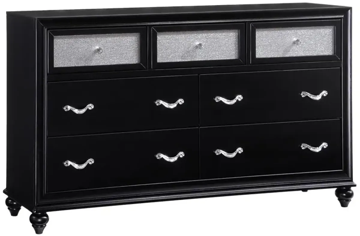 Barzini 7-drawer Rectangular Dresser Black