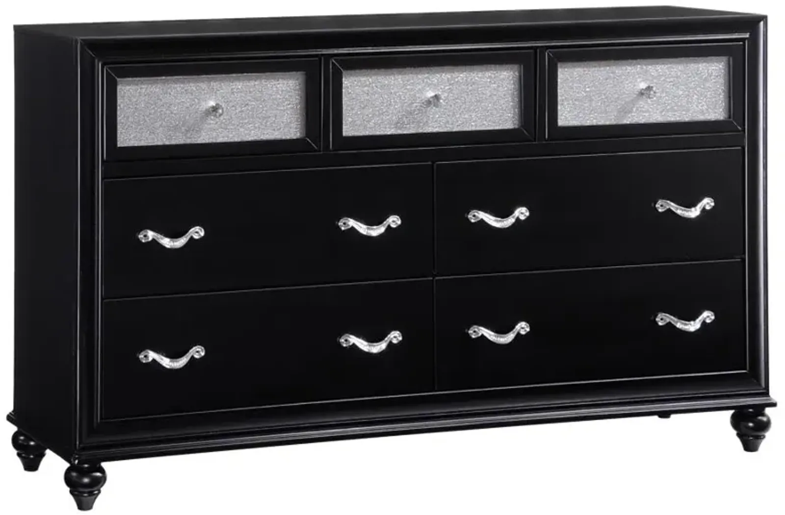 Barzini 7-drawer Rectangular Dresser Black