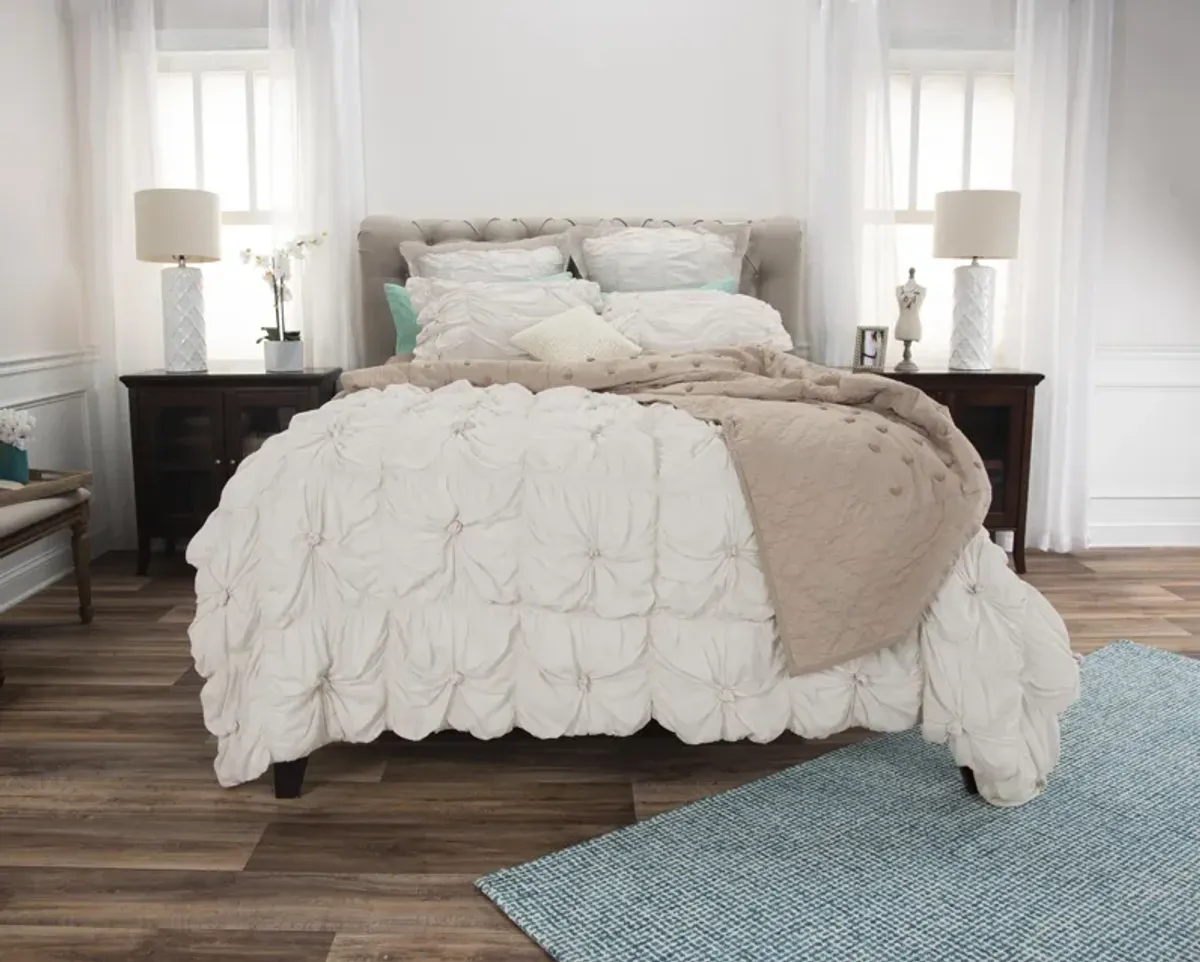 Soft Dreams King Knotted Solid Natural  Comforter -  Set of 3