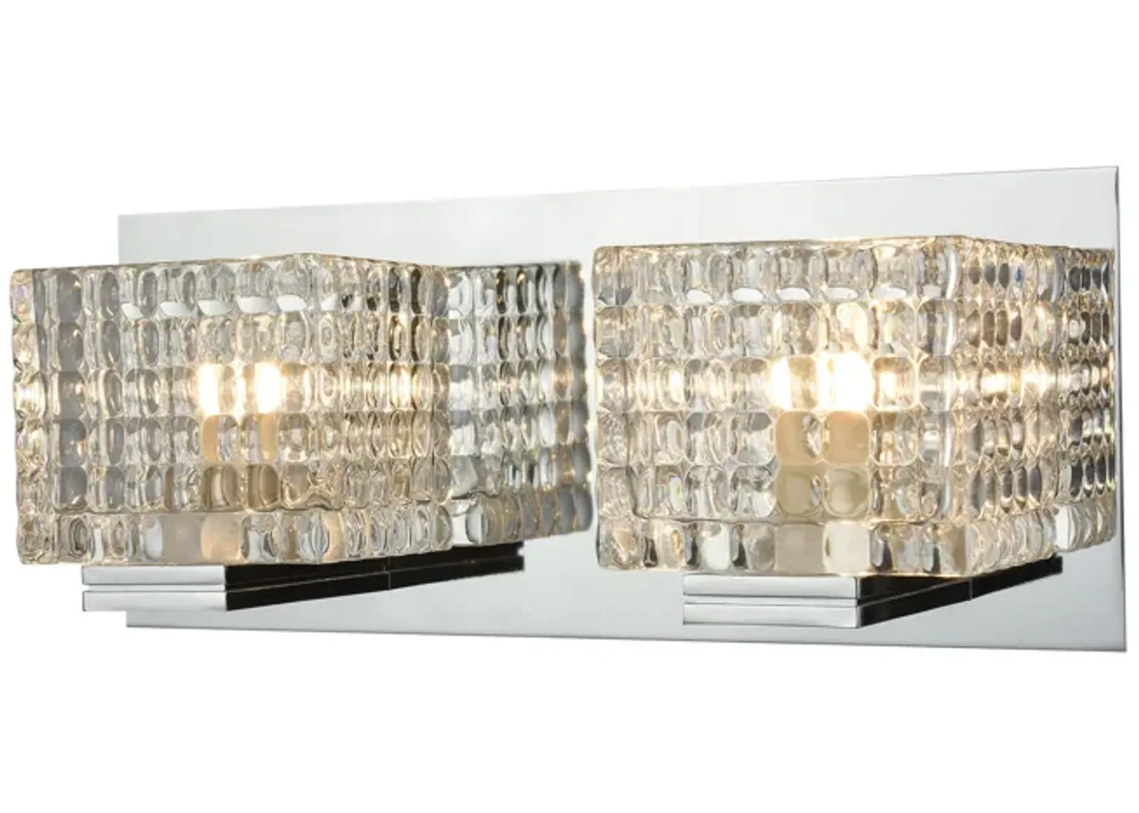 Chastain 2-Light Vanity in Chrome and Clear Glass