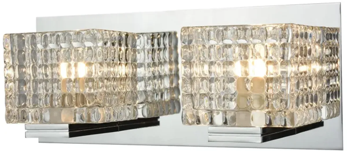 Chastain 2-Light Vanity in Chrome and Clear Glass