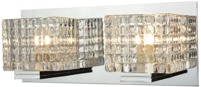 Chastain 2-Light Vanity in Chrome and Clear Glass