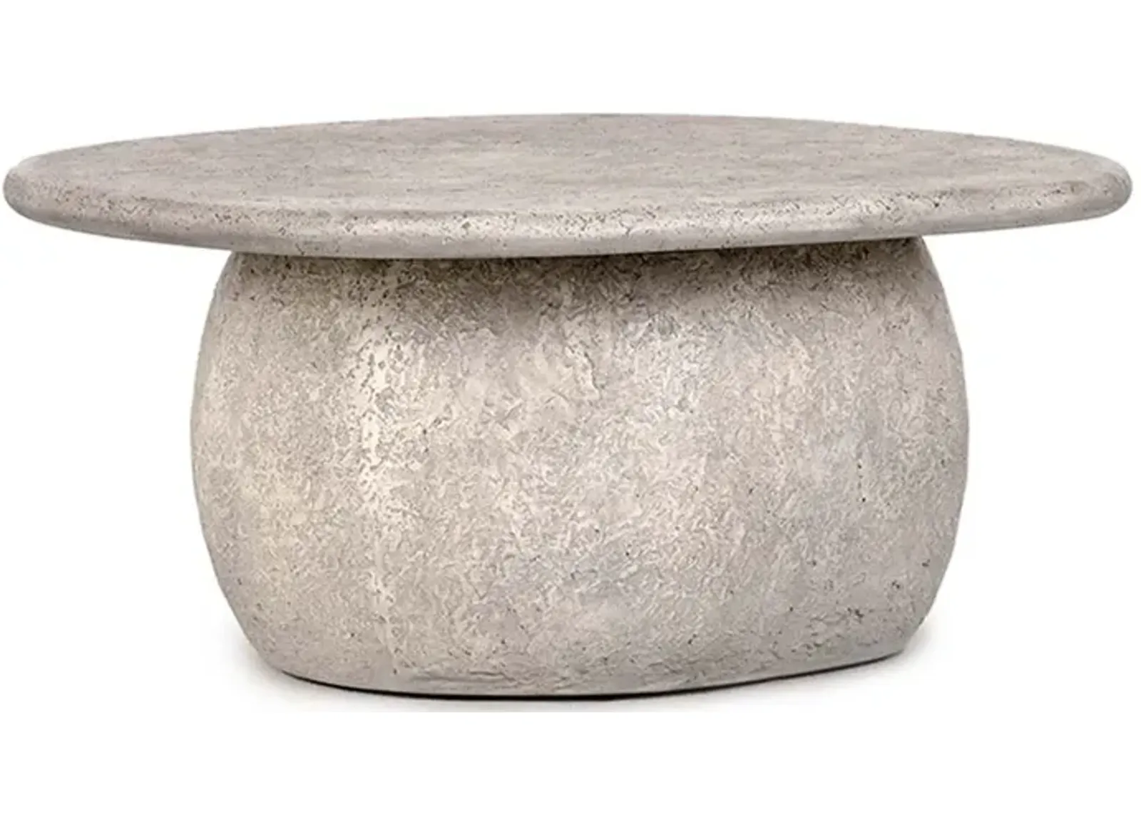 Britney 42" Concrete Outdoor Round Coffee Table in Light Grey