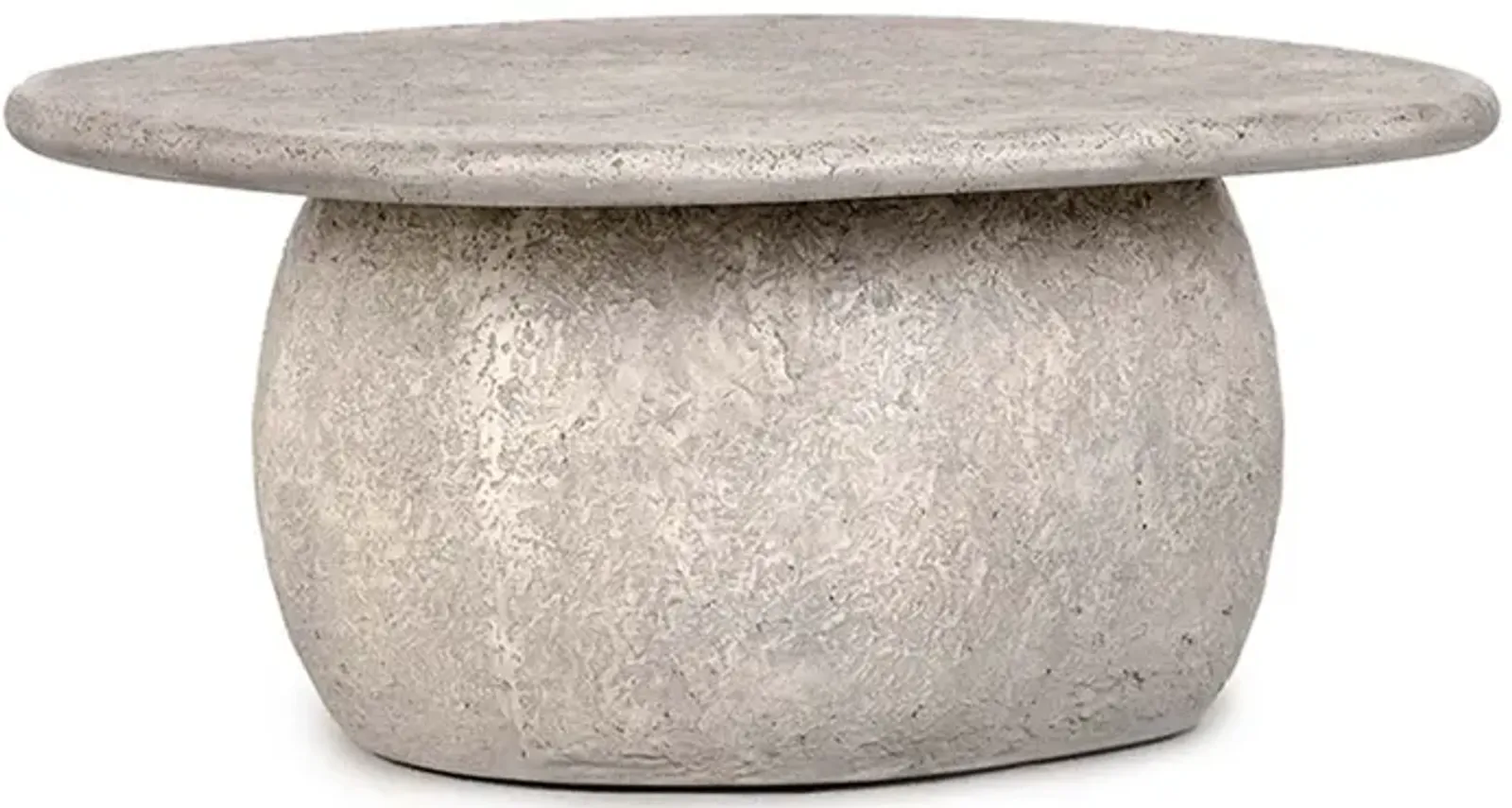 Britney 42" Concrete Outdoor Round Coffee Table in Light Grey