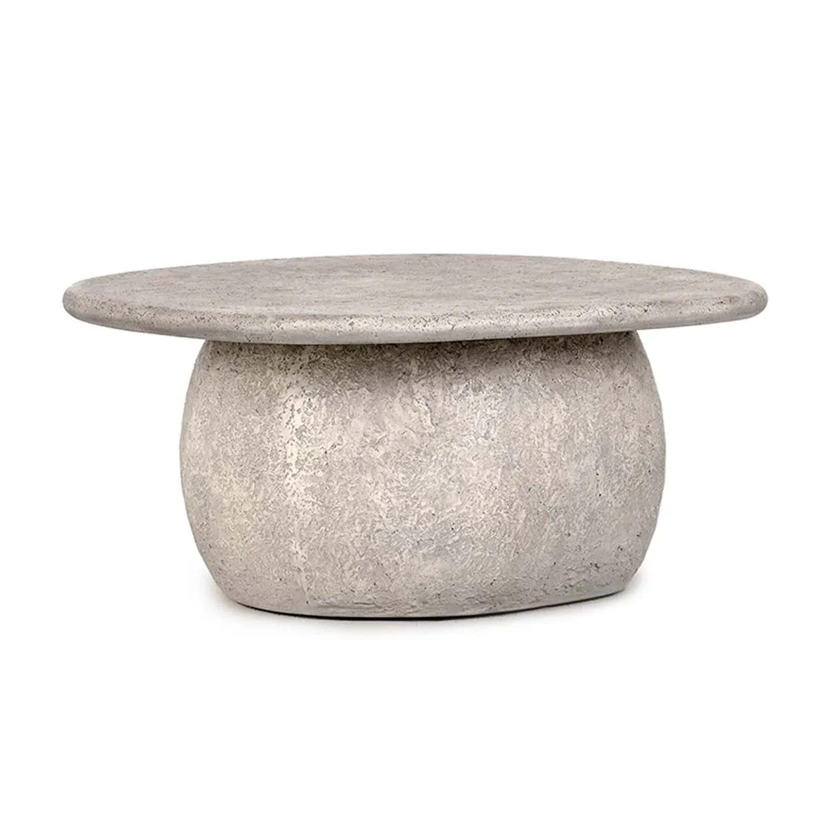 Britney 42" Concrete Outdoor Round Coffee Table in Light Grey