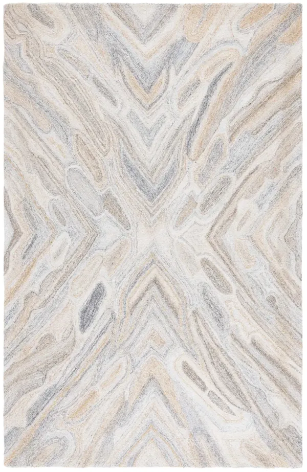 ABSTRACT Hand Tufted 3' x 5' area rug