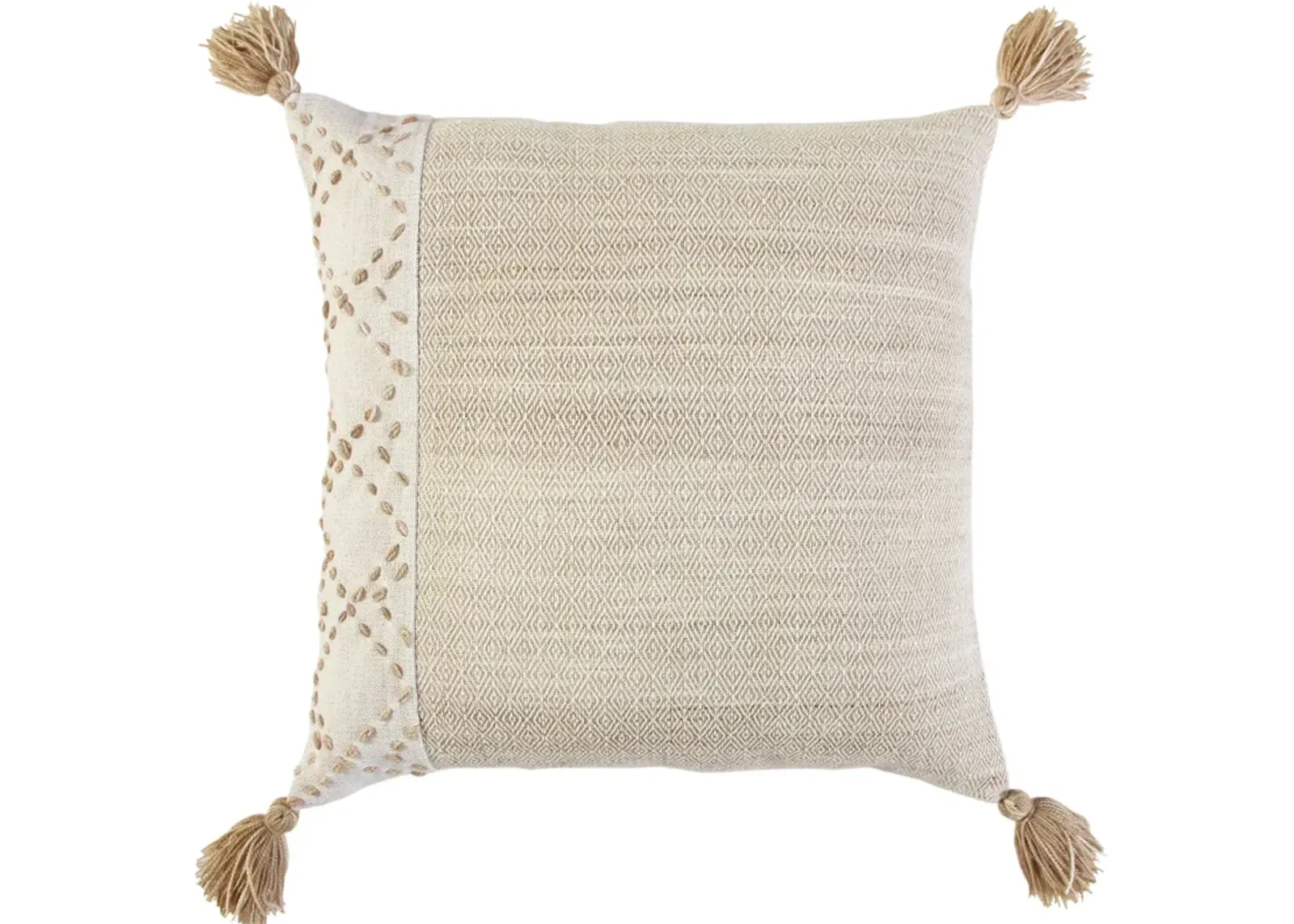 INDOOR OUTDOOR Color Block Ivory/ Blush Pillow