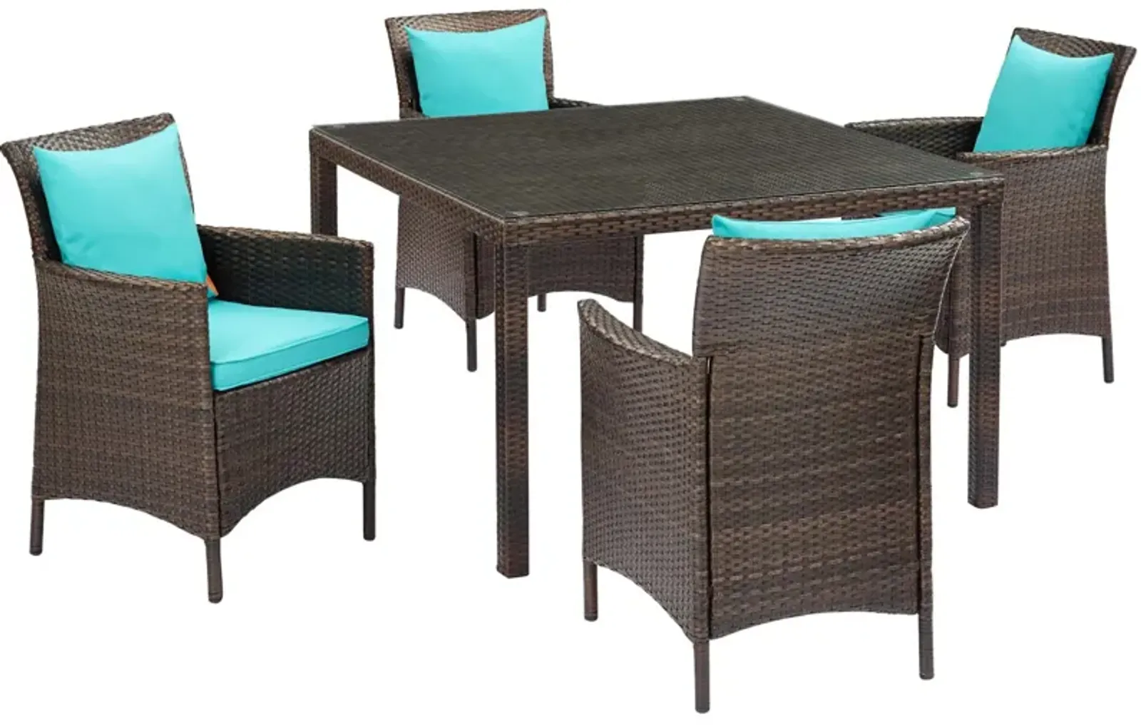 Conduit 5 Piece Outdoor Patio Wicker Rattan Set